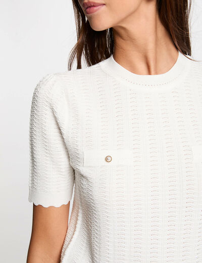 Jersey manga corta blanco mujer