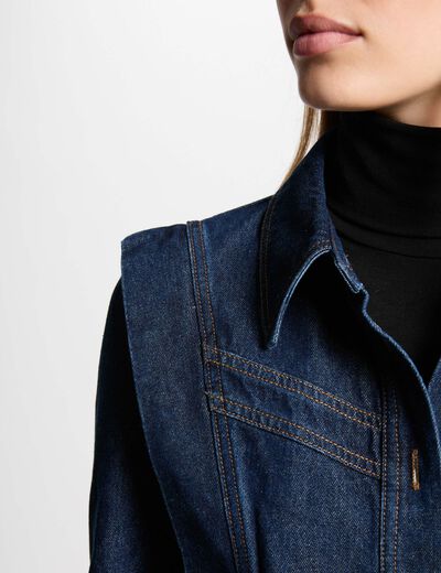 Vestido ajustado vaquero denim crudo mujer
