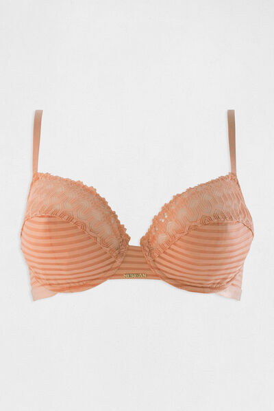 Sujetador con aros beige mujer