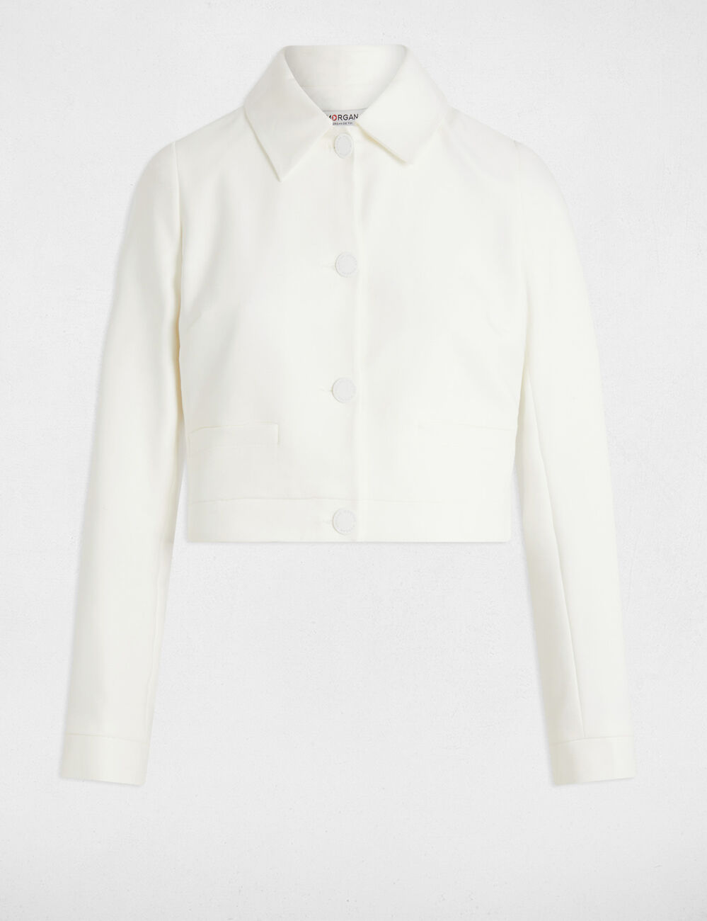 Chaqueta manga larga blanco mujer