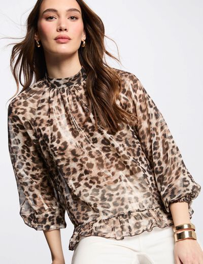 Blusa manga 3/4 estampada multicolor mujer