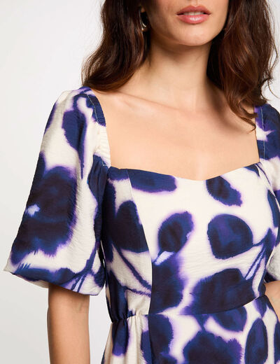 Vestido largo recto estampado multicolor mujer