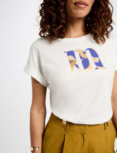 Camiseta con mensaje blanco mujer