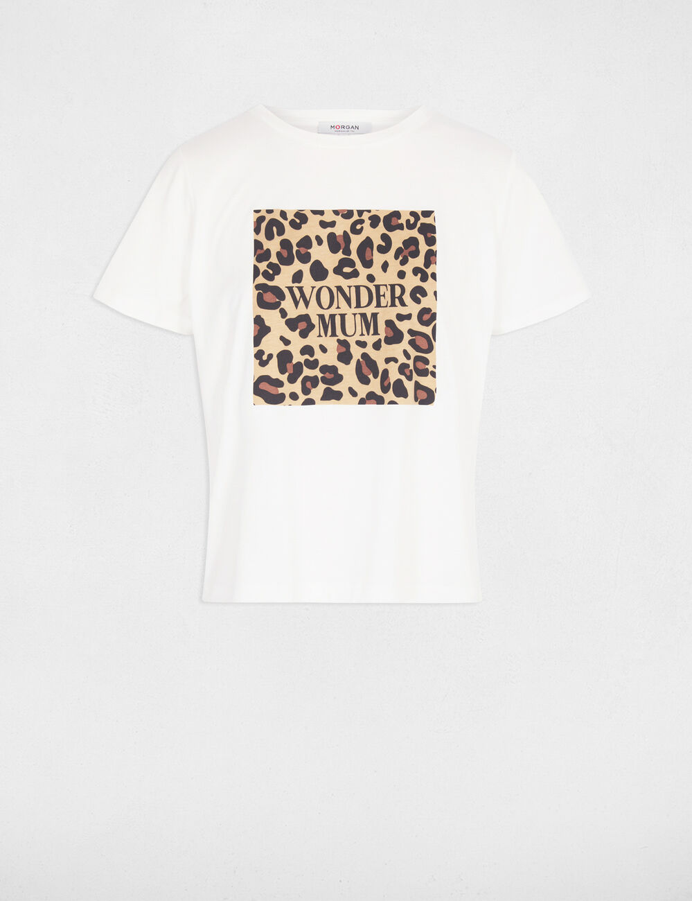 Camiseta de manga corta blanco mujer