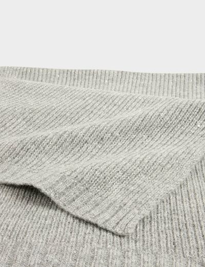 Bufanda con lentejuelas gris moyen mujer