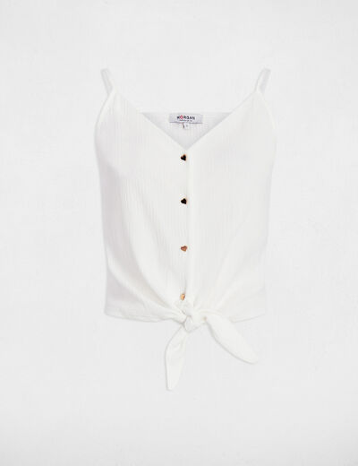 Top con tirantes finos blanco mujer