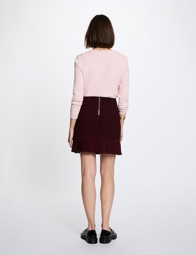 Jersey de punto con relieve rosa claro mujer