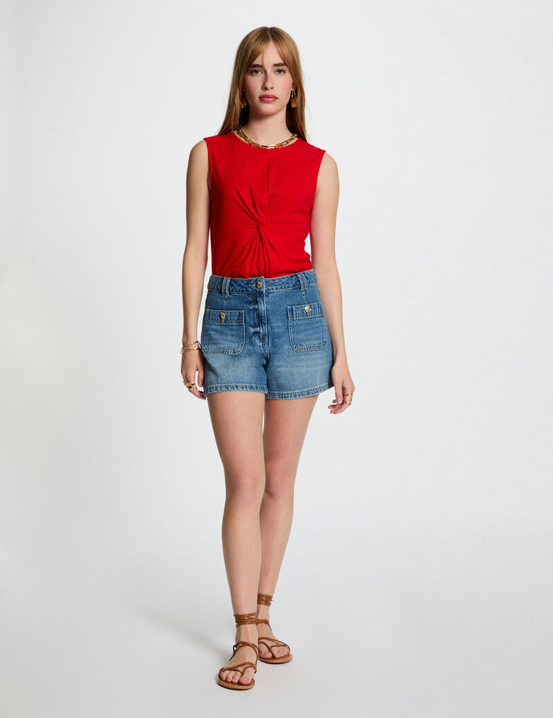Camiseta sin mangas rojo mujer