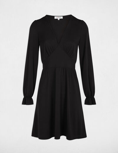 Vestido corto entallado negro mujer