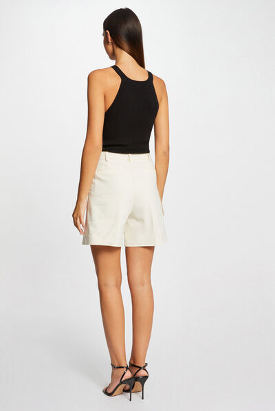 Top punto con botones negro mujer