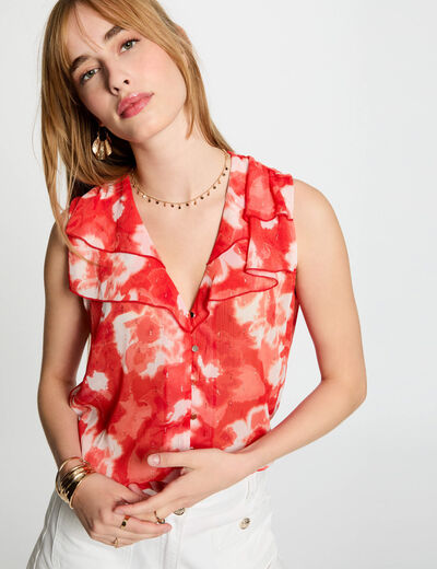 Blusa sin mangas multicolor mujer