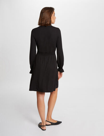 Vestido corto entallado negro mujer