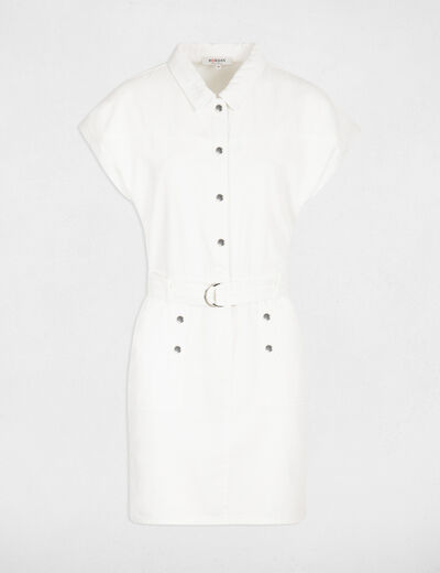 Vestido corto ajustado vaquero crudo mujer
