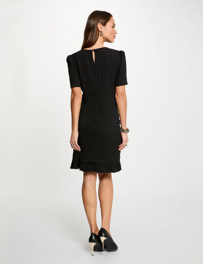 Vestido corto ajustado negro mujer