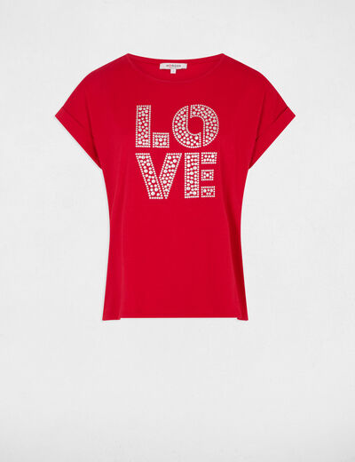 Camiseta con mensaje rojo mujer