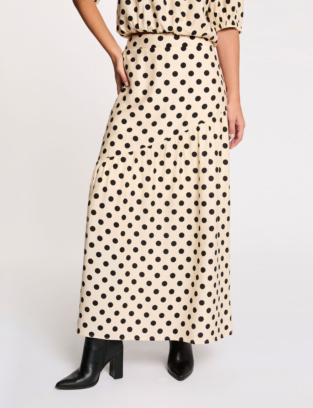 Falda larga ajustada multicolor mujer