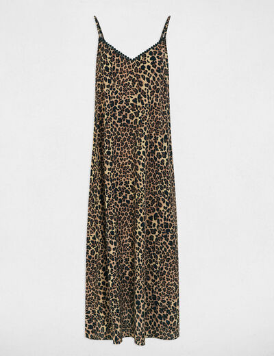 Vestido recto con cuello en v multicolor mujer
