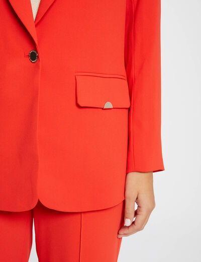 Americana holgada abotonada naranja oscuro mujer
