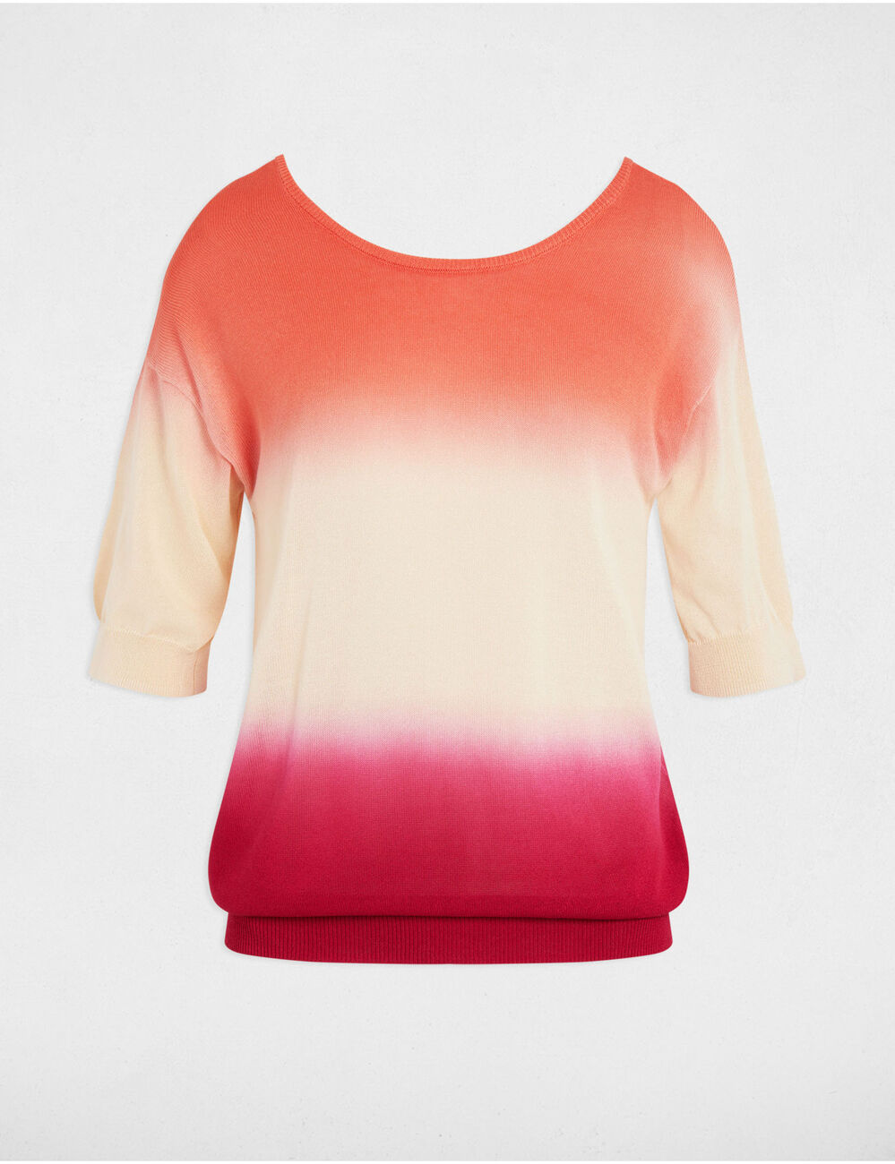 Jersey manga 3/4 estampado multicolor mujer