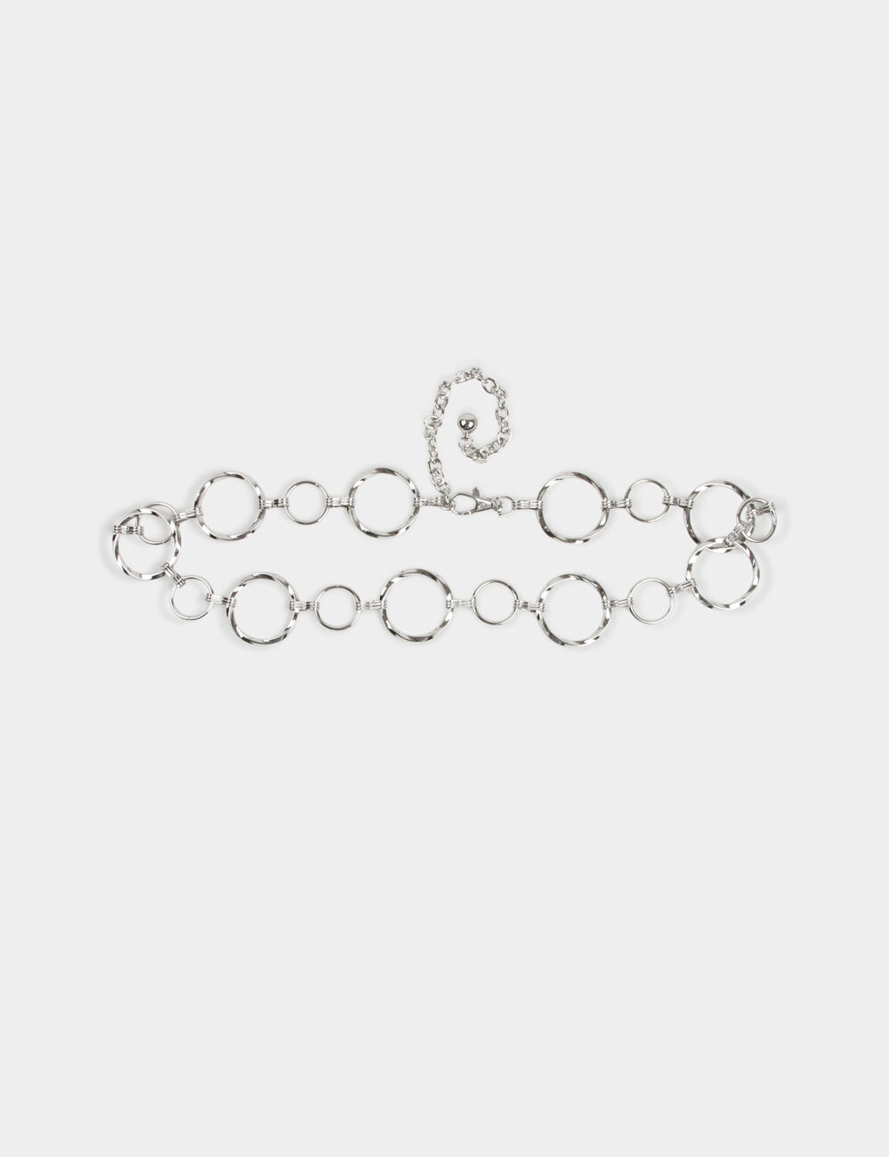 Cintur�n anillas de metal couleur argent mujer