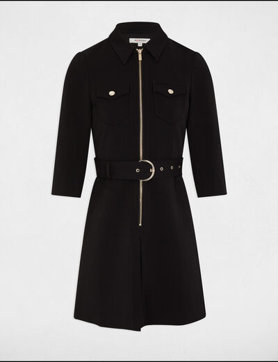 Vestido corto ajustado negro mujer