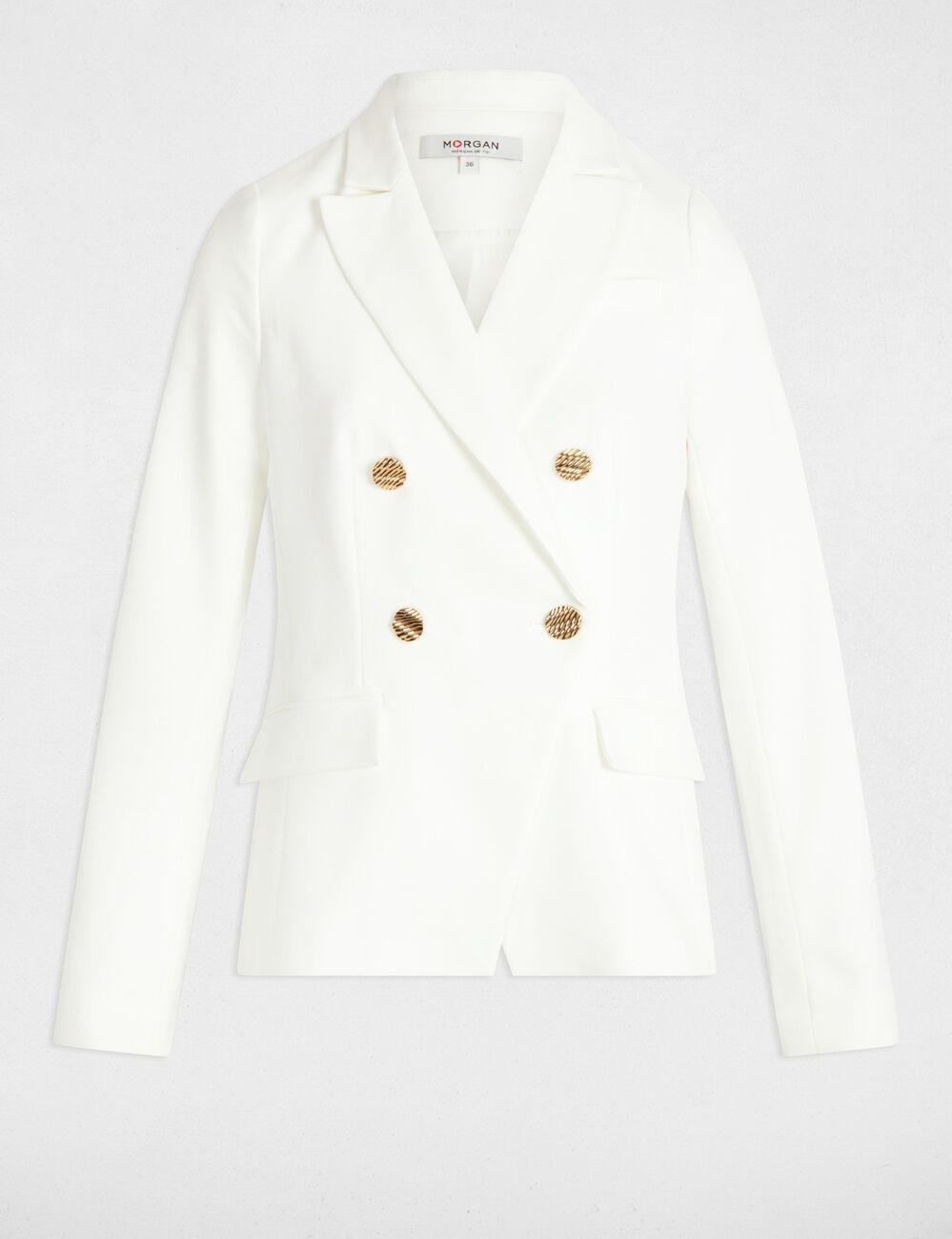Americana doble botonadura blanco mujer
