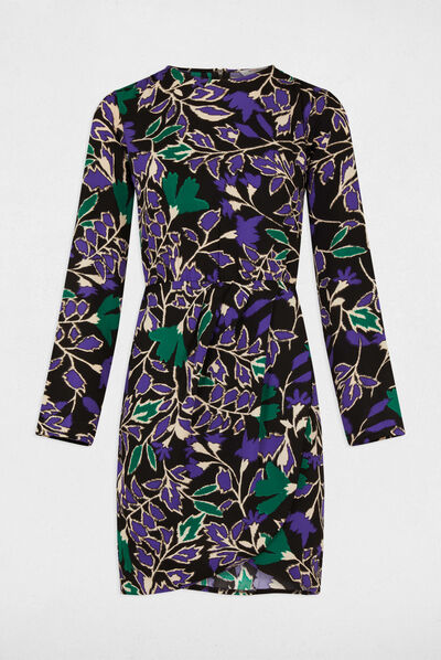 Vestido recto estampado vegetal multico mujer
