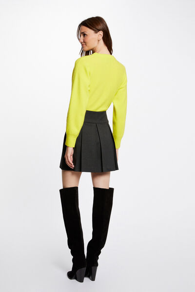 Falda evas¿ con pliegues gris anthracite mujer