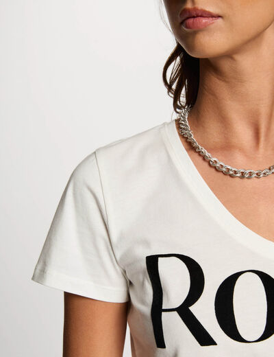 Camiseta con mensaje blanco mujer
