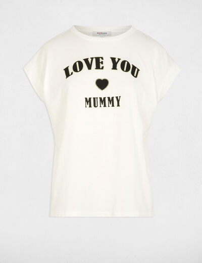 Camiseta con mensaje blanco mujer