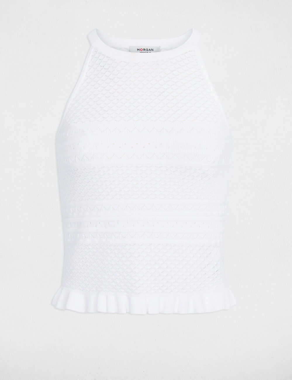Jersey ajustado sin mangas blanco mujer