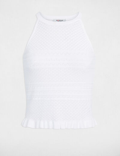 Jersey ajustado sin mangas blanco mujer