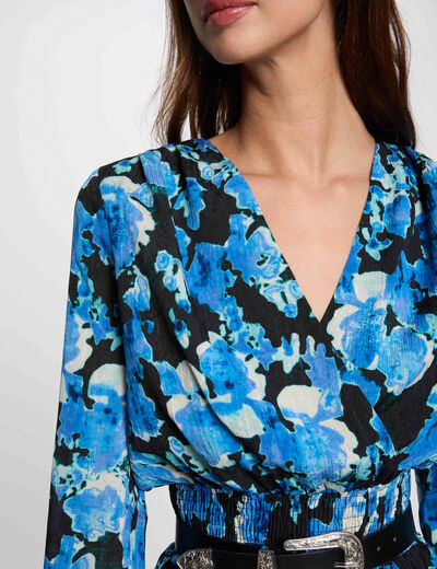 Vestido entallado estampado multicolor mujer