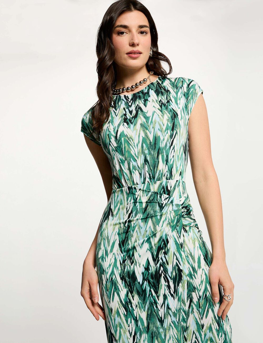 Vestido recto estampado multicolor mujer