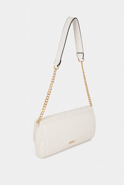 Bolso cartera de mano efecto acolchado blanco mujer