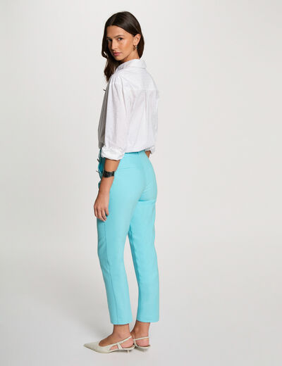 Pantalón cigarette azul cielo mujer
