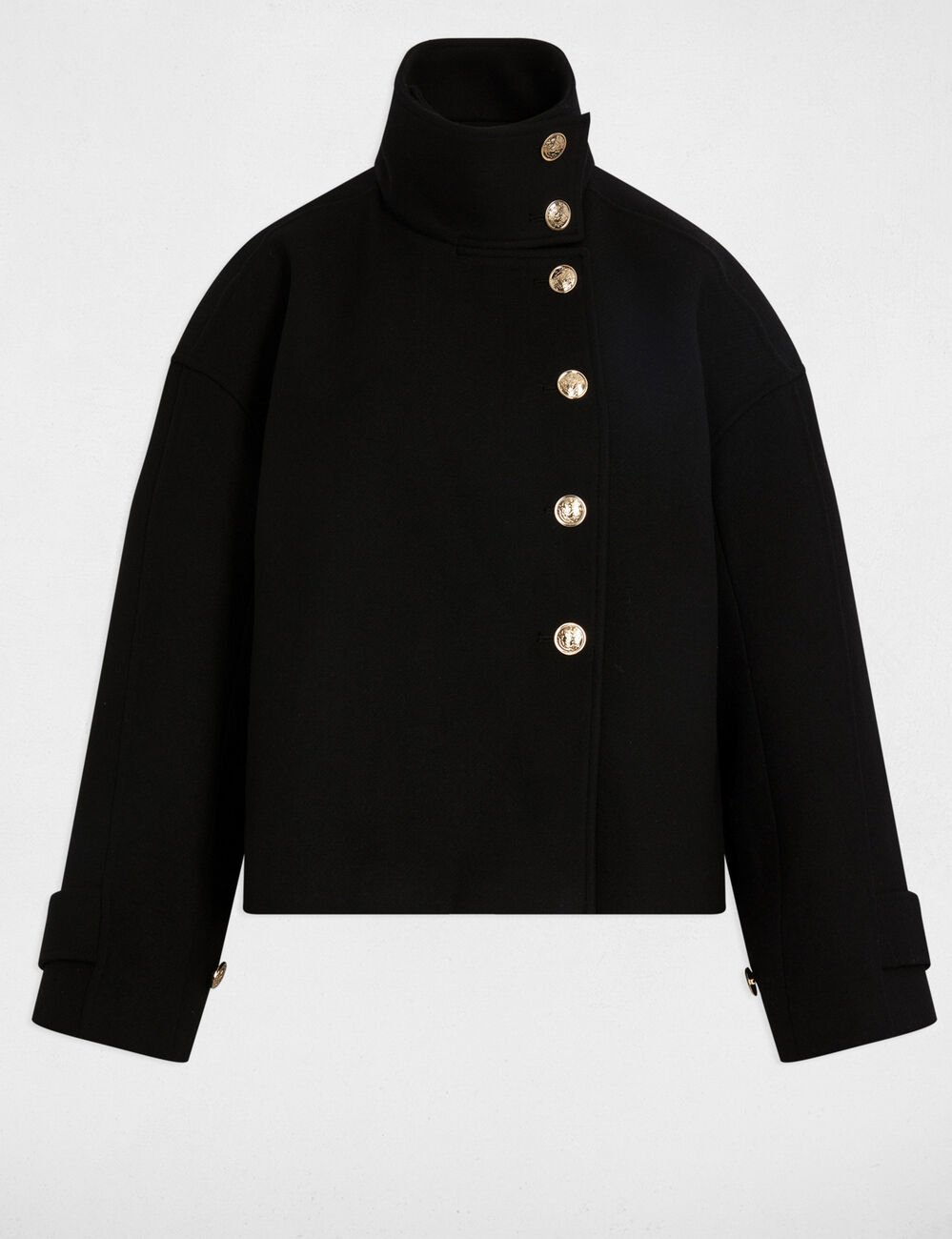 Abrigo corto oversize negro mujer