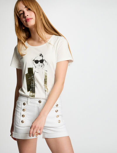 Camiseta con mensaje blanco mujer