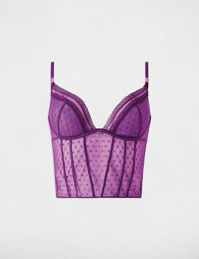 Corsé con aros violeta mujer