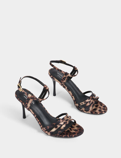 Sandalias tacónes estampadas multicolor mujer