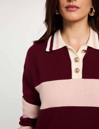 Jersey con cuello vuelto burdeos mujer