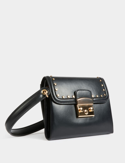 Bolso bandolera y tachuelas negro mujer