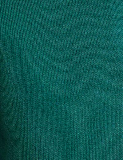 Jersey con cuello teddy verde mujer