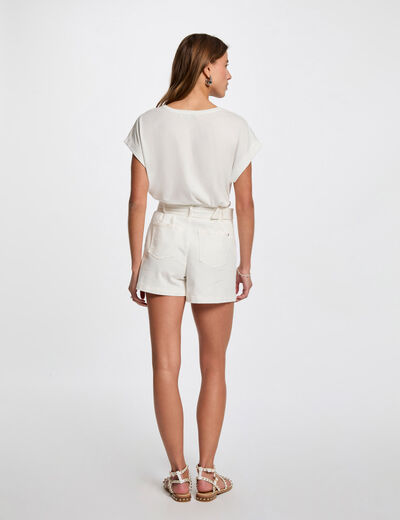Camiseta con mensaje blanco mujer