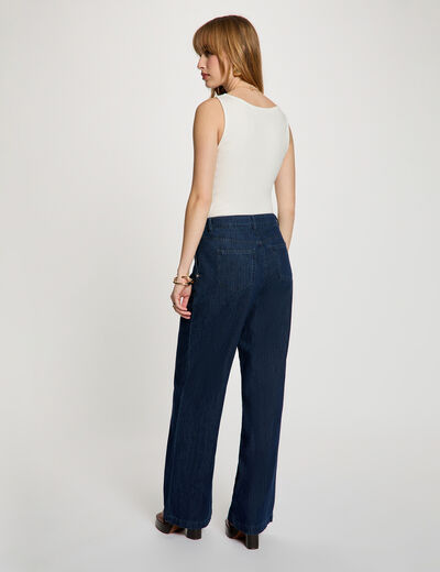 Top ajustado con cuello en v blanco mujer