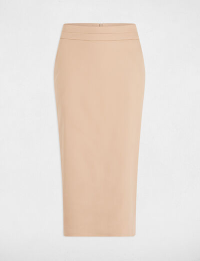 Falda de tubo largo rodilla marron clair mujer