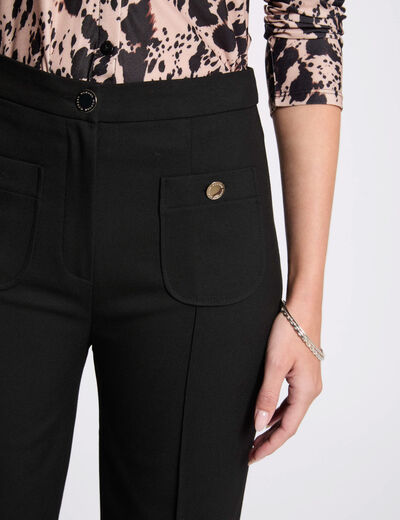 Pantalón boot-cut negro mujer