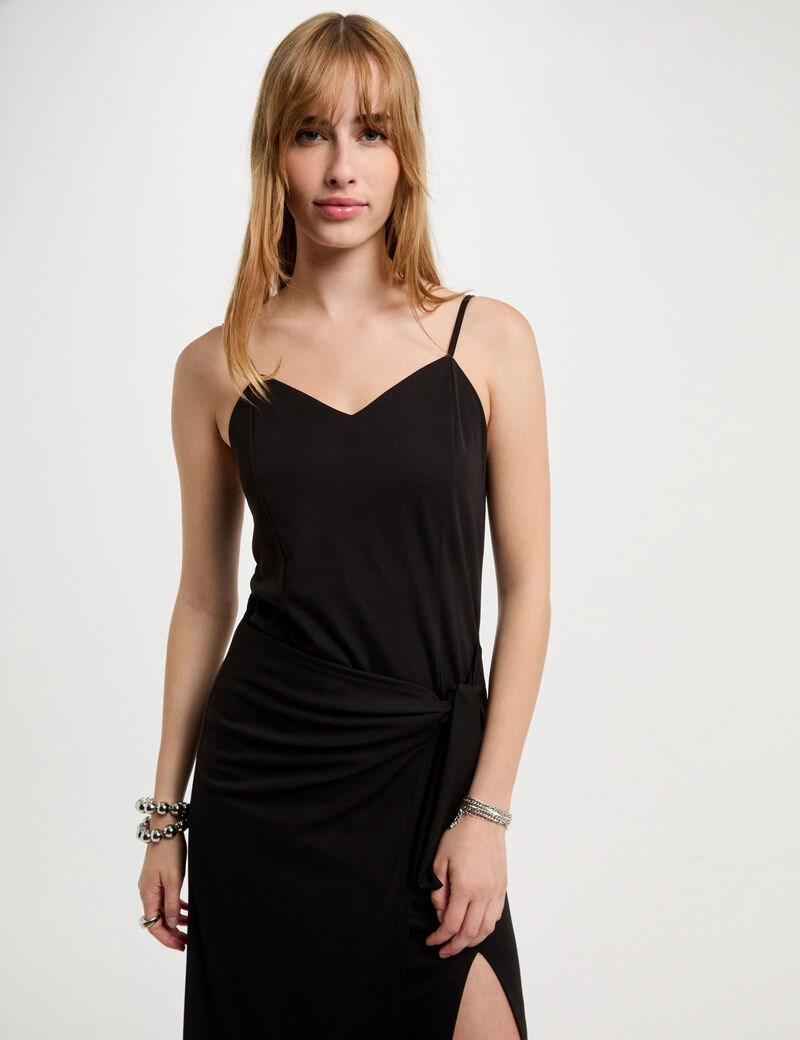 vestido midi ajustado negro mujer Vestido midi ajustado negro mujer