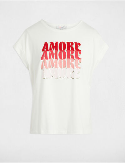 Camiseta con mensaje blanco mujer