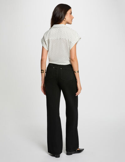 Camisa cropped con escote en V blanco mujer